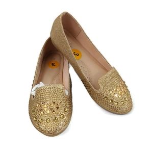 NWOT Link Comfort Gold Ballet Flats Shoes Size 3